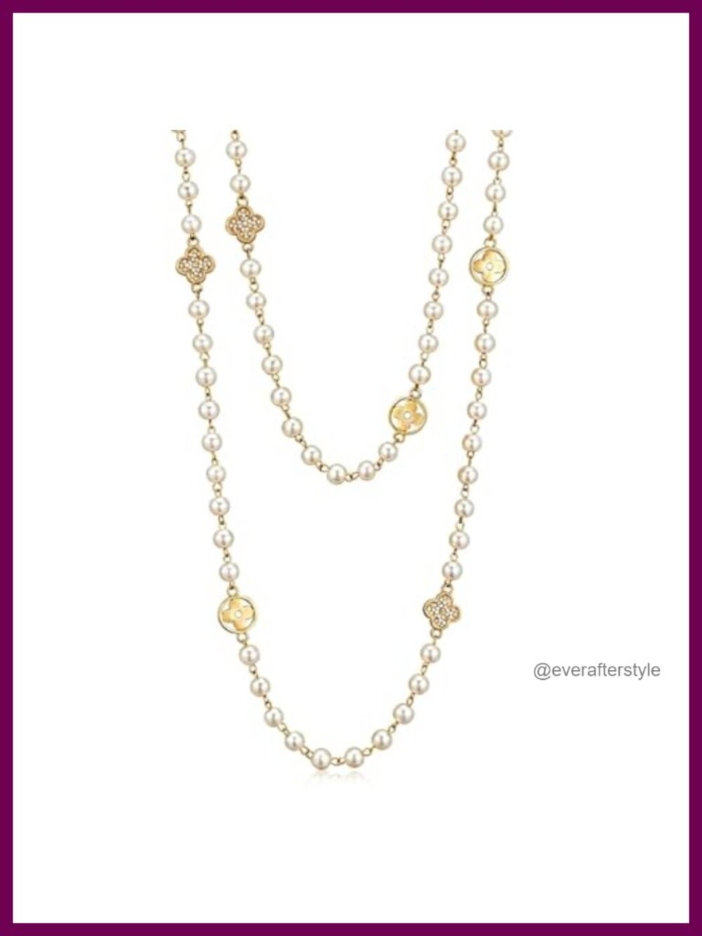 Multi-Strand Layered Faux Pearl Necklace Long Length for Women